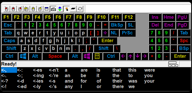 Screenshot of SofType with my color scheme