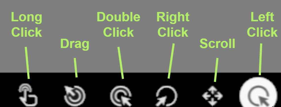 Screenshot of Autoclick click type menu